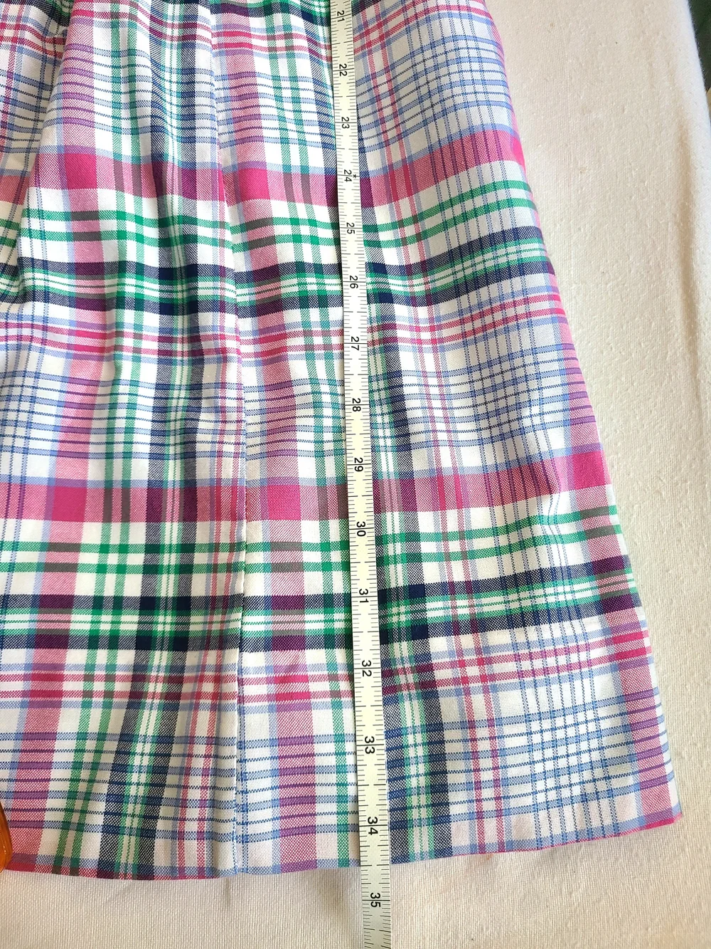 Ralph Lauren Pink & Green Plaid Ruffle Strap Dress